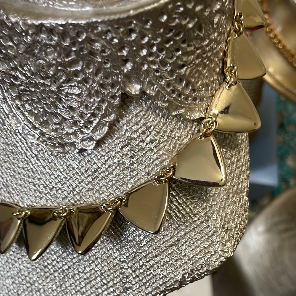 Lauren Ralph Lauren Blue and Gold Geometric Necklace - Picture 7 of 9